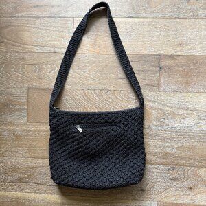 The Sak Black Crochet Crossbody Shoulder Bag - Model 3119-XBK